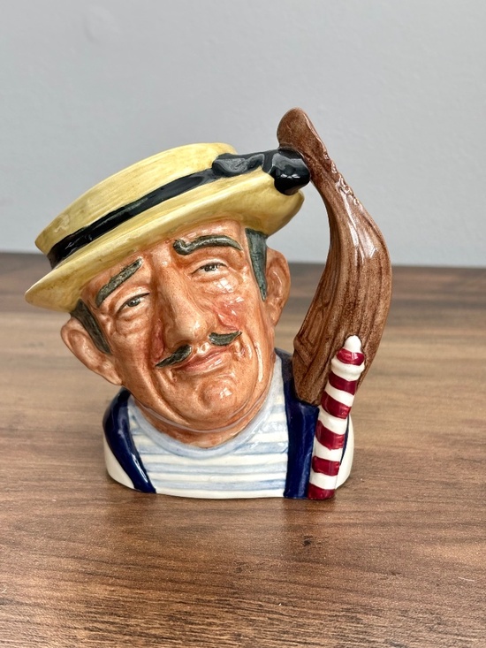 VINTAGE Royal Doulton THE GONDOLIER Toby Character Jug Small #D6592 1963 England - Picture 1 of 11